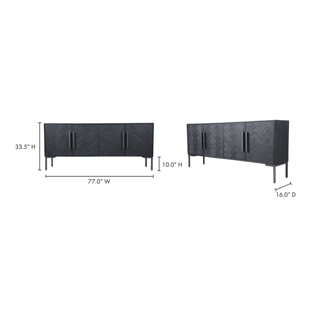 Fishbone Sideboard Black - 1630Living