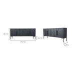 Fishbone Sideboard Black - 1630Living