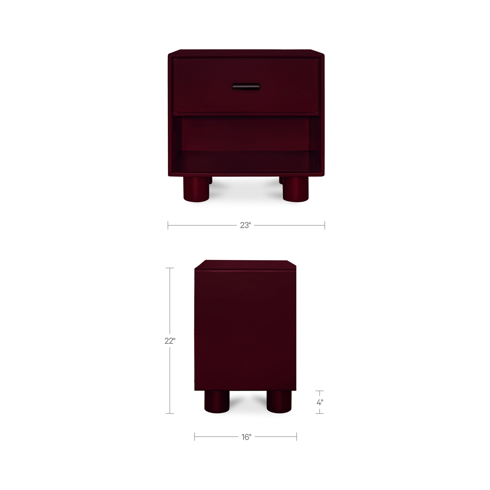 Jolene Nightstand Deep Red - 1630Living