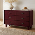 Jolene 6 Drawer Dresser Deep Red - 1630Living