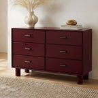 Jolene 6 Drawer Dresser Deep Red - 1630Living
