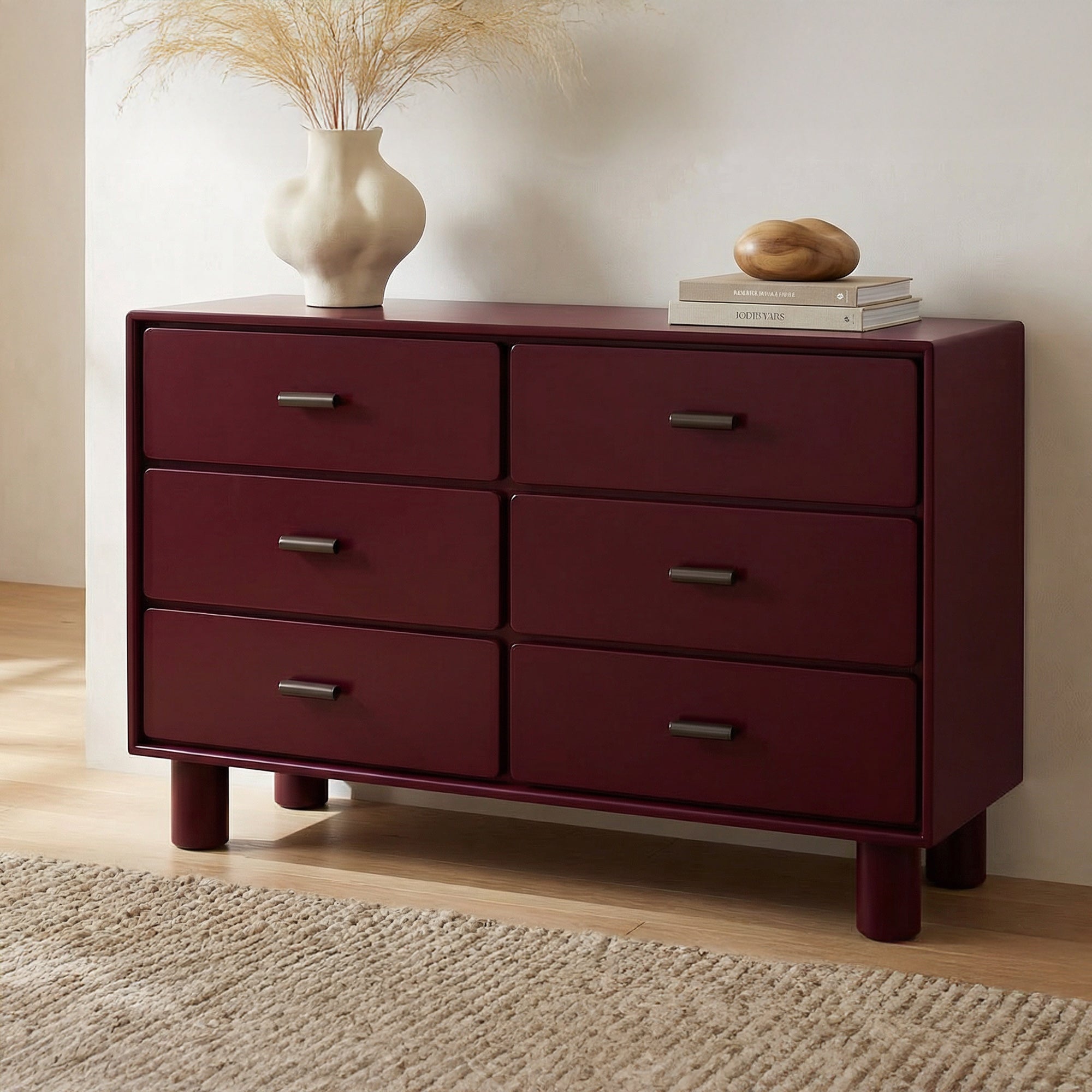 Jolene 6 Drawer Dresser Deep Red - 1630Living