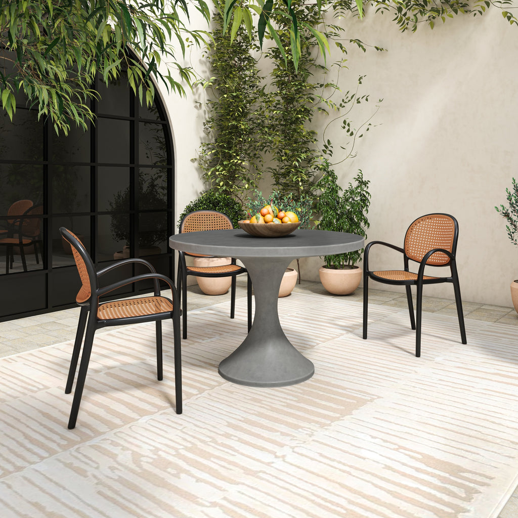 Soren Outdoor Dining Chair Black - Set of Two - 1630Living