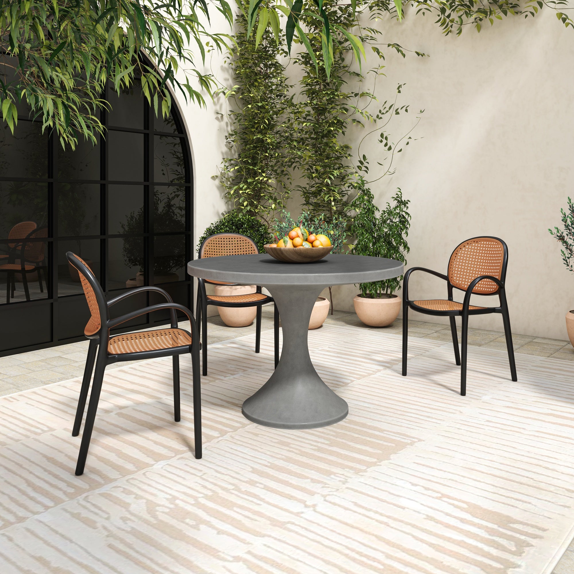 Soren Outdoor Dining Chair Black - Set of Two - 1630Living