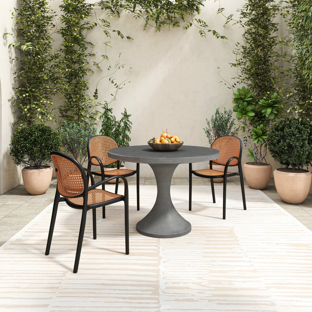 Soren Outdoor Dining Chair Black - Set of Two - 1630Living