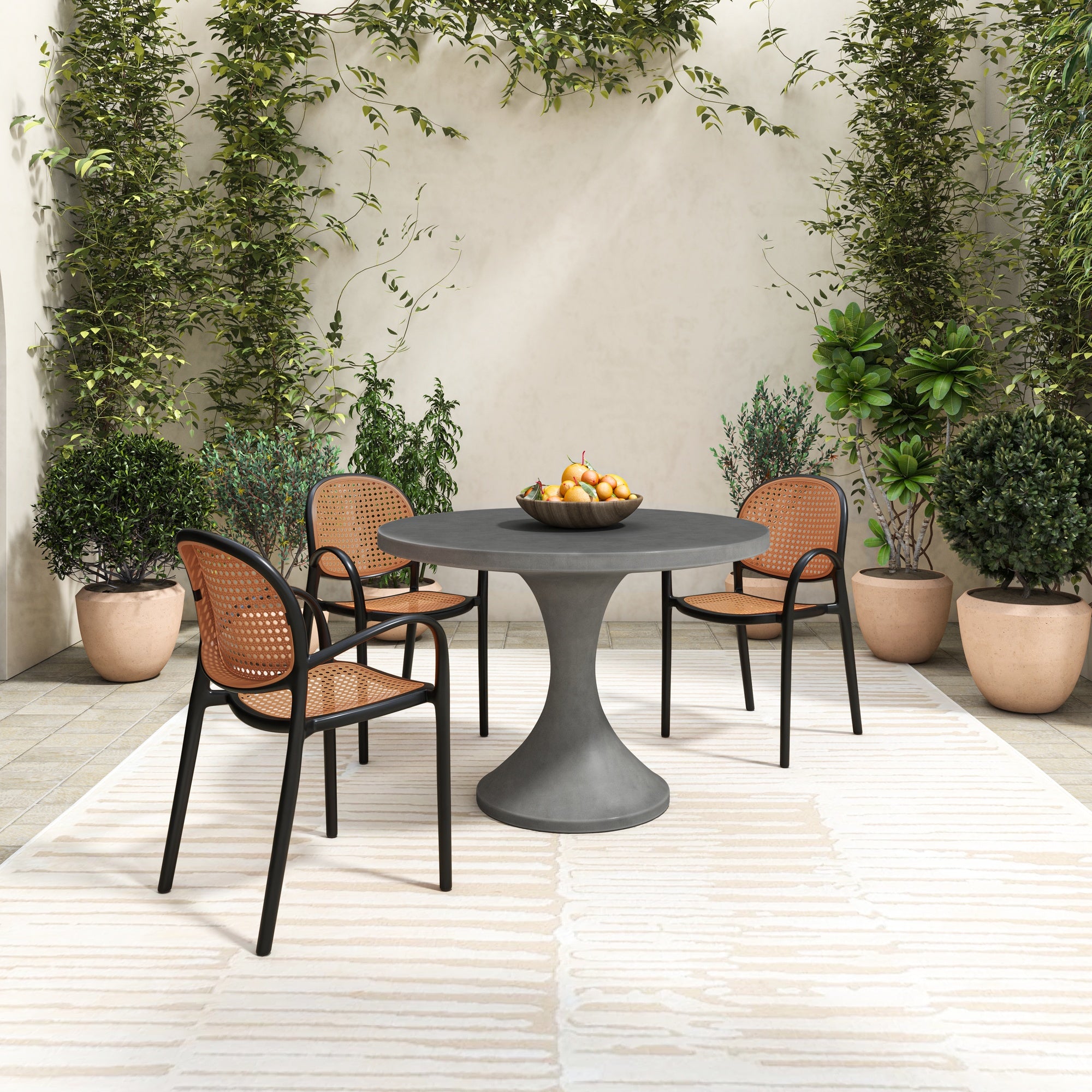 Soren Outdoor Dining Chair Black - Set of Two - 1630Living