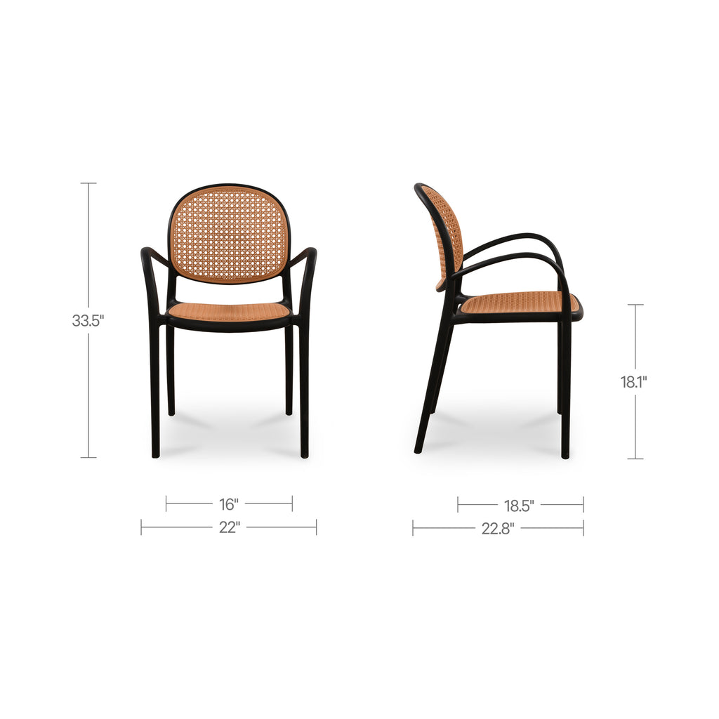 Soren Outdoor Dining Chair Black - Set of Two - 1630Living