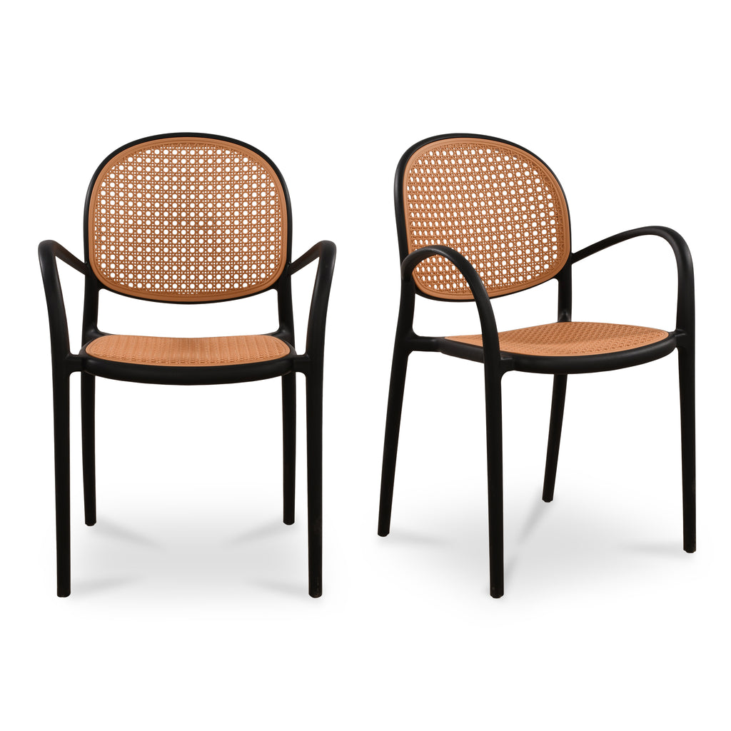 Soren Outdoor Dining Chair Black - Set of Two - 1630Living