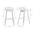 Piazza Outdoor Barstool White - Set Of Two - 1630Living