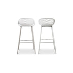 Piazza Outdoor Barstool White - Set Of Two - 1630Living