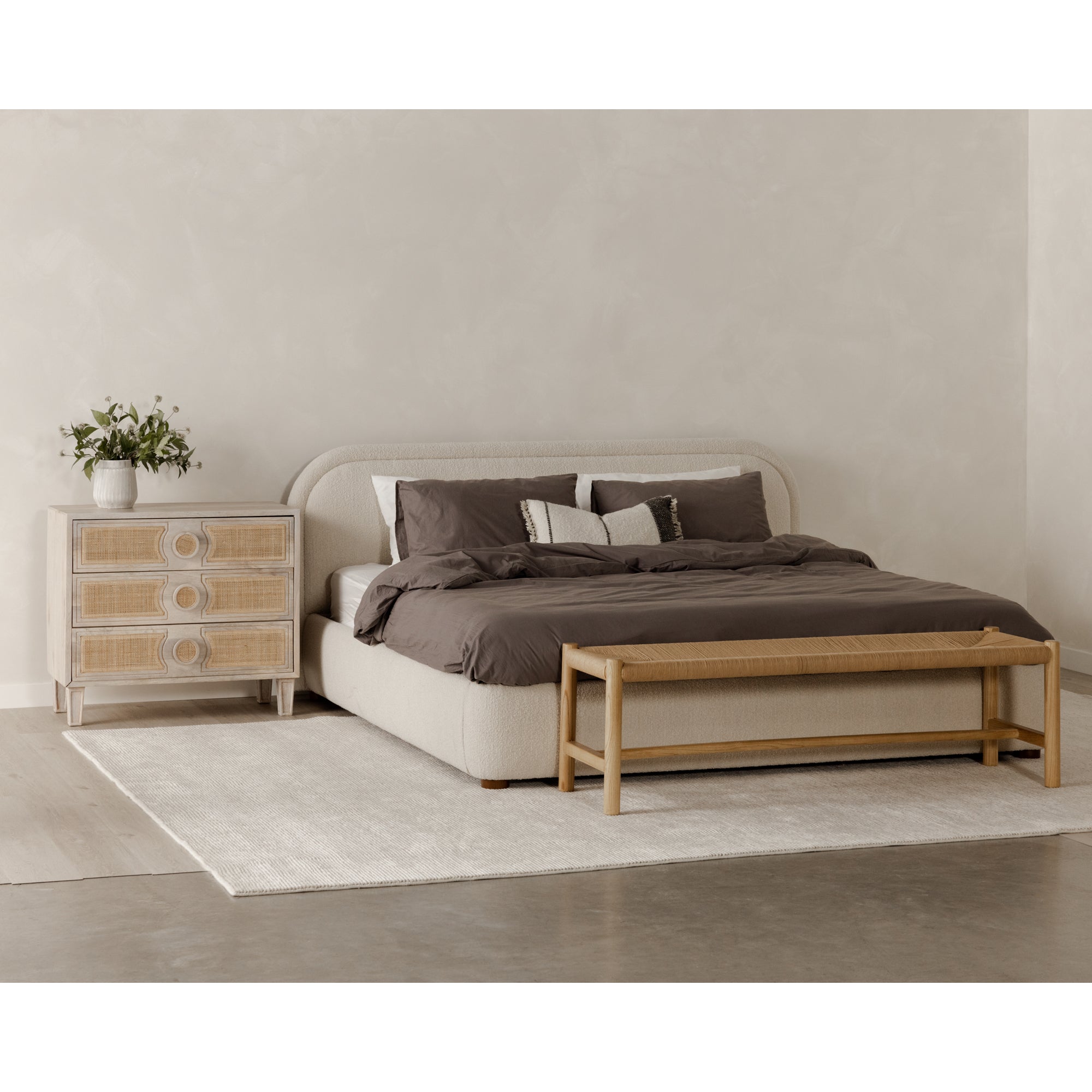 Colin King Bed Oatmeal - 1630Living