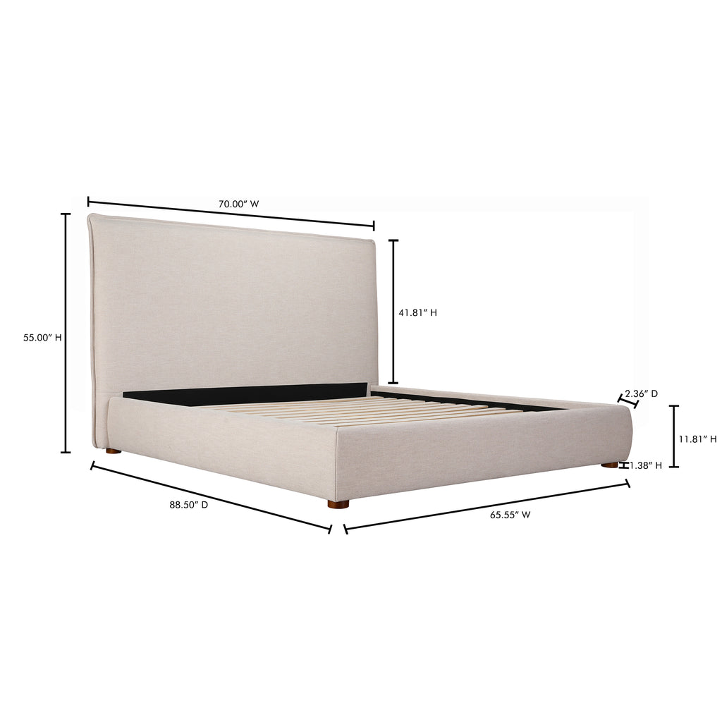 Luzon Queen Bed Tall Headboard Wheat - 1630Living