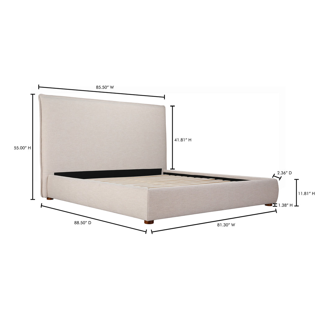 Luzon King Bed Tall Headboard Wheat - 1630Living