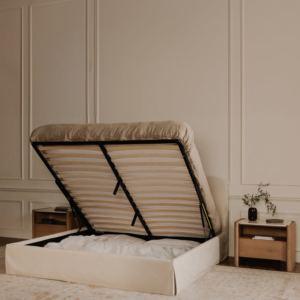 Joan Queen Storage Bed Cream - 1630Living