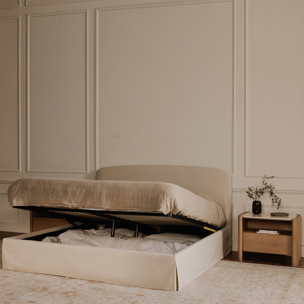 Joan Queen Storage Bed Cream - 1630Living