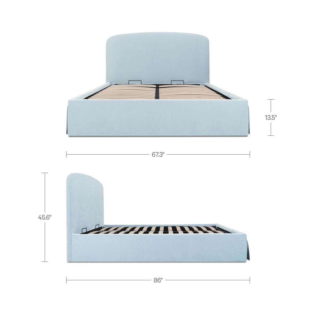 Joan Queen Storage Bed Light Blue - 1630Living