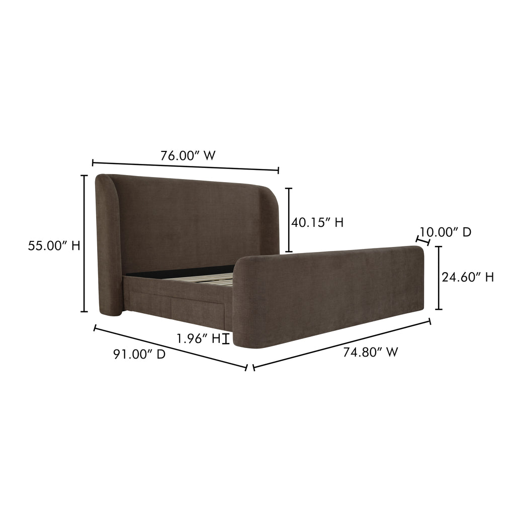 Sophia Queen Storage Bed Brown - 1630Living