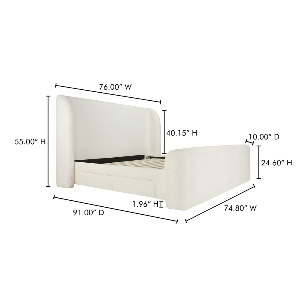 Sophia Queen Storage Bed Cream - 1630Living