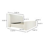 Sophia Queen Storage Bed Cream - 1630Living