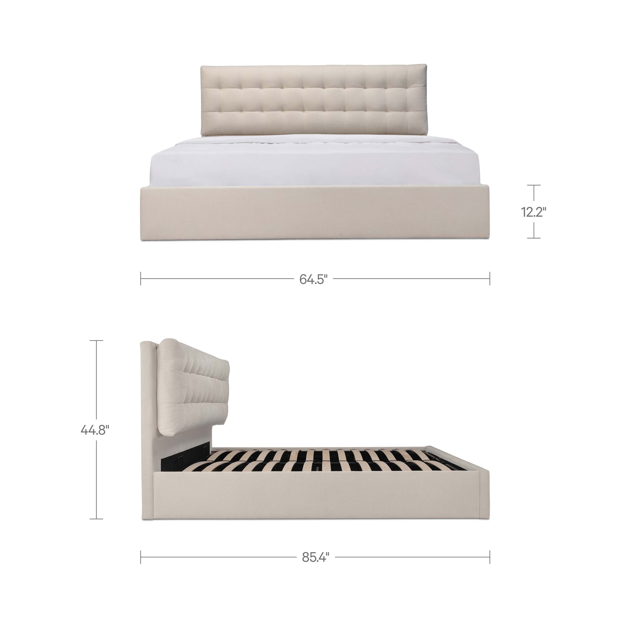 Sebastion Queen Storage Bed Cream - 1630Living