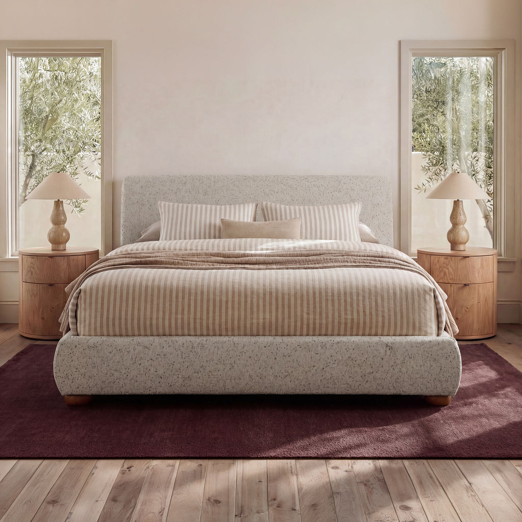 Beau King Storage Bed Speckled Light Grey - 1630Living