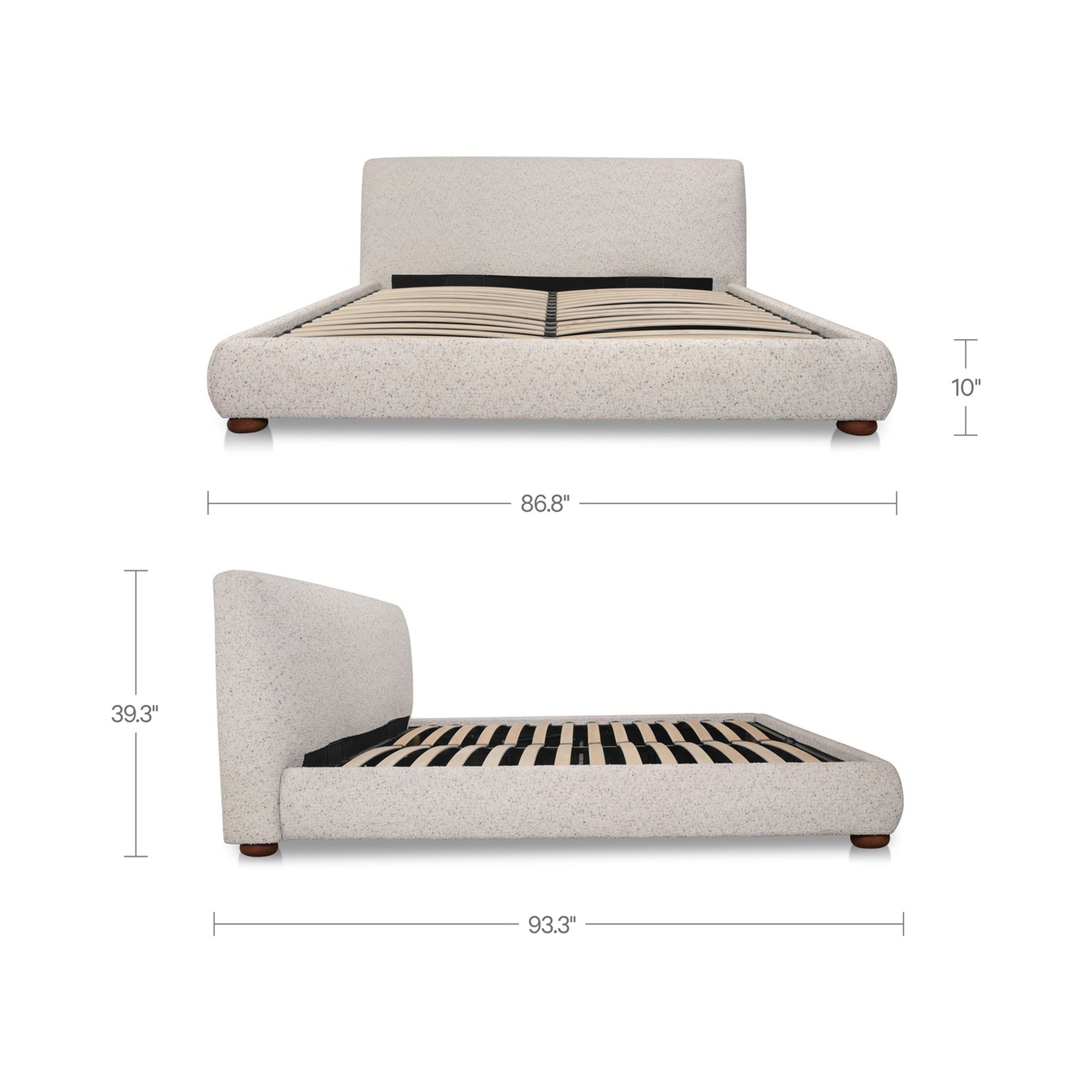 Beau King Storage Bed Speckled Light Grey - 1630Living