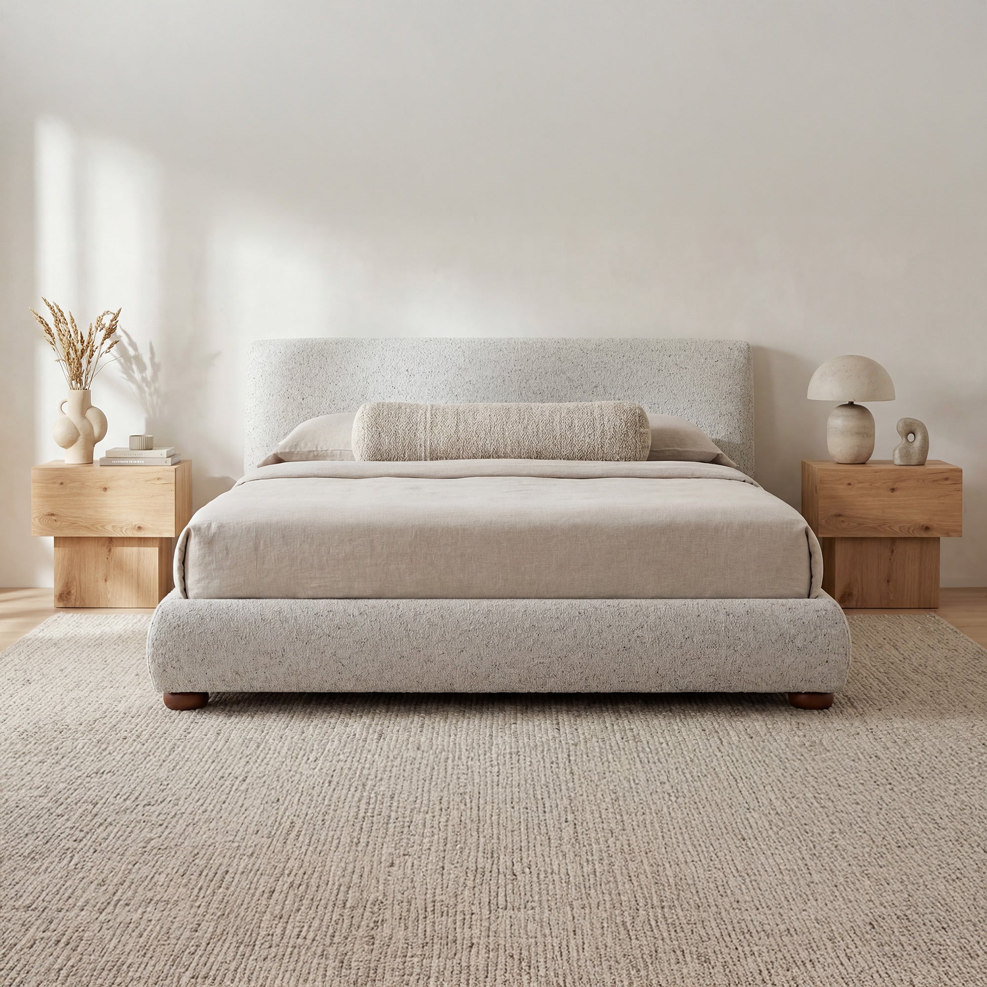 Beau Queen Storage Bed Speckled Light Grey - 1630Living