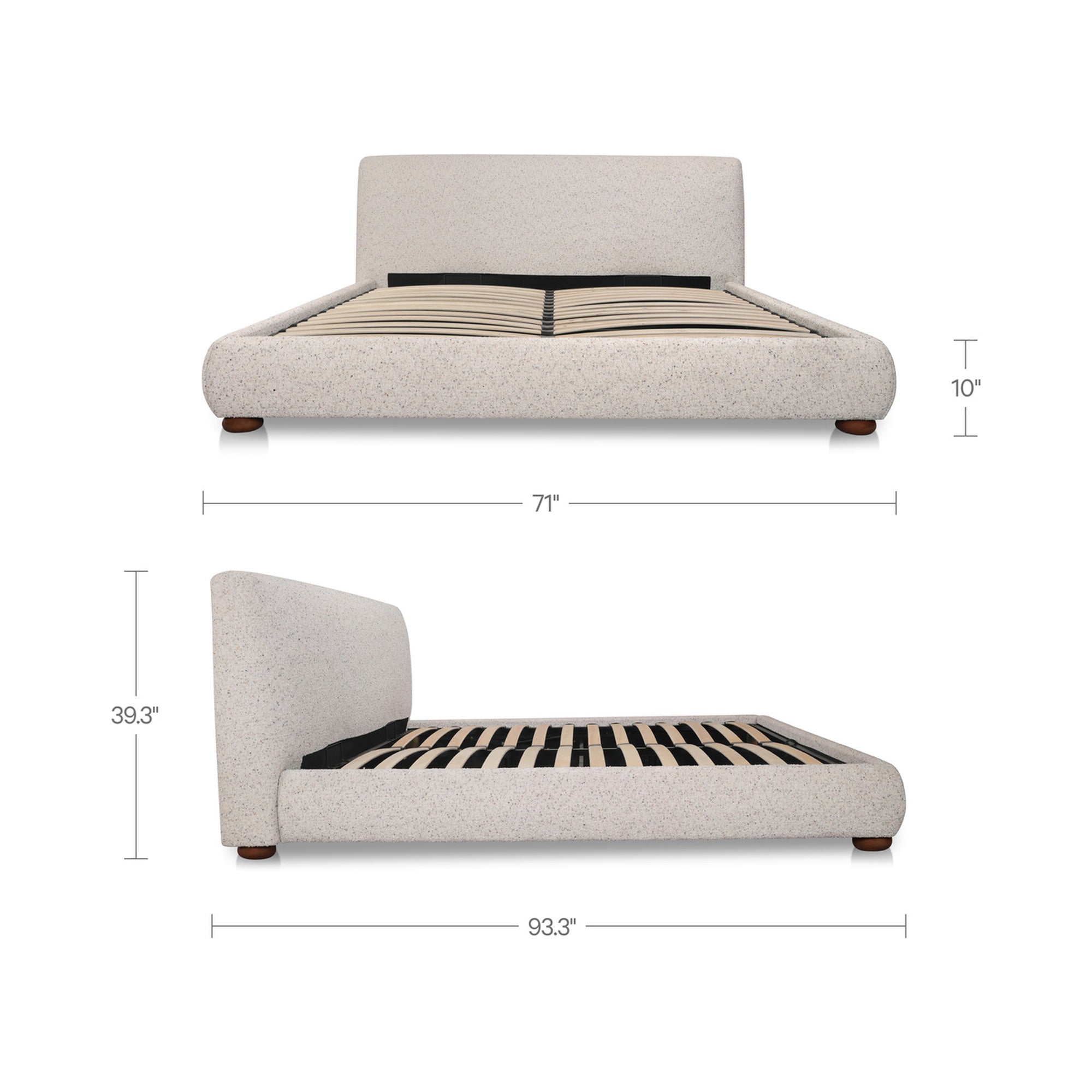 Beau Queen Storage Bed Speckled Light Grey - 1630Living
