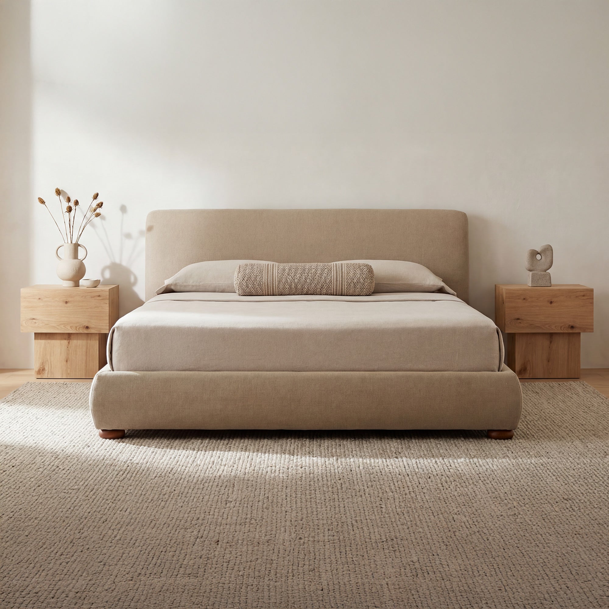 Beau Queen Storage Bed Warm Beige - 1630Living