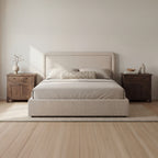 Simon Queen Storage Bed Flecked Beige - 1630Living