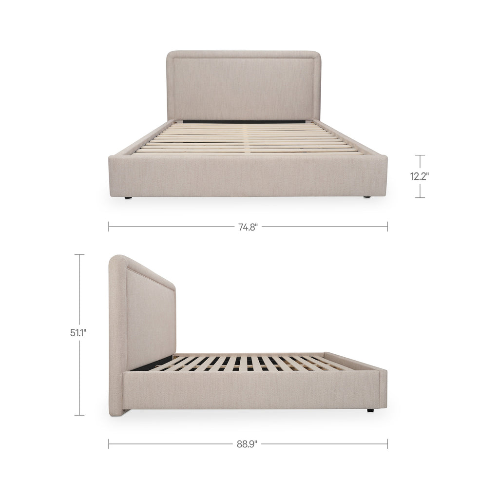Simon Queen Storage Bed Flecked Beige - 1630Living