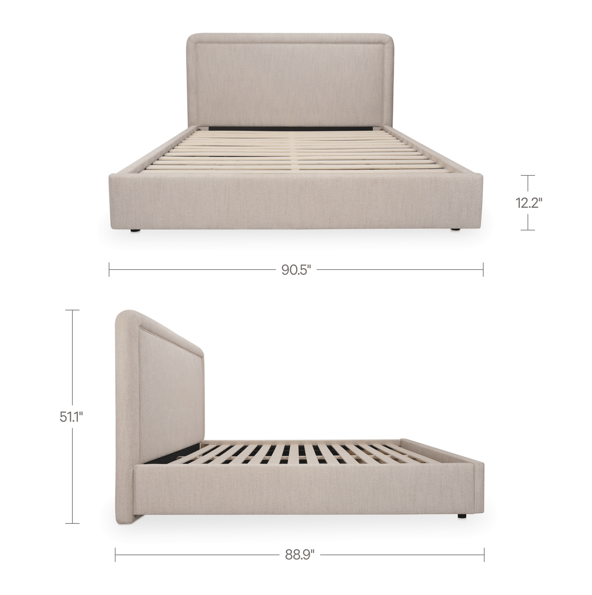 Simon King Storage Bed Flecked Beige - 1630Living