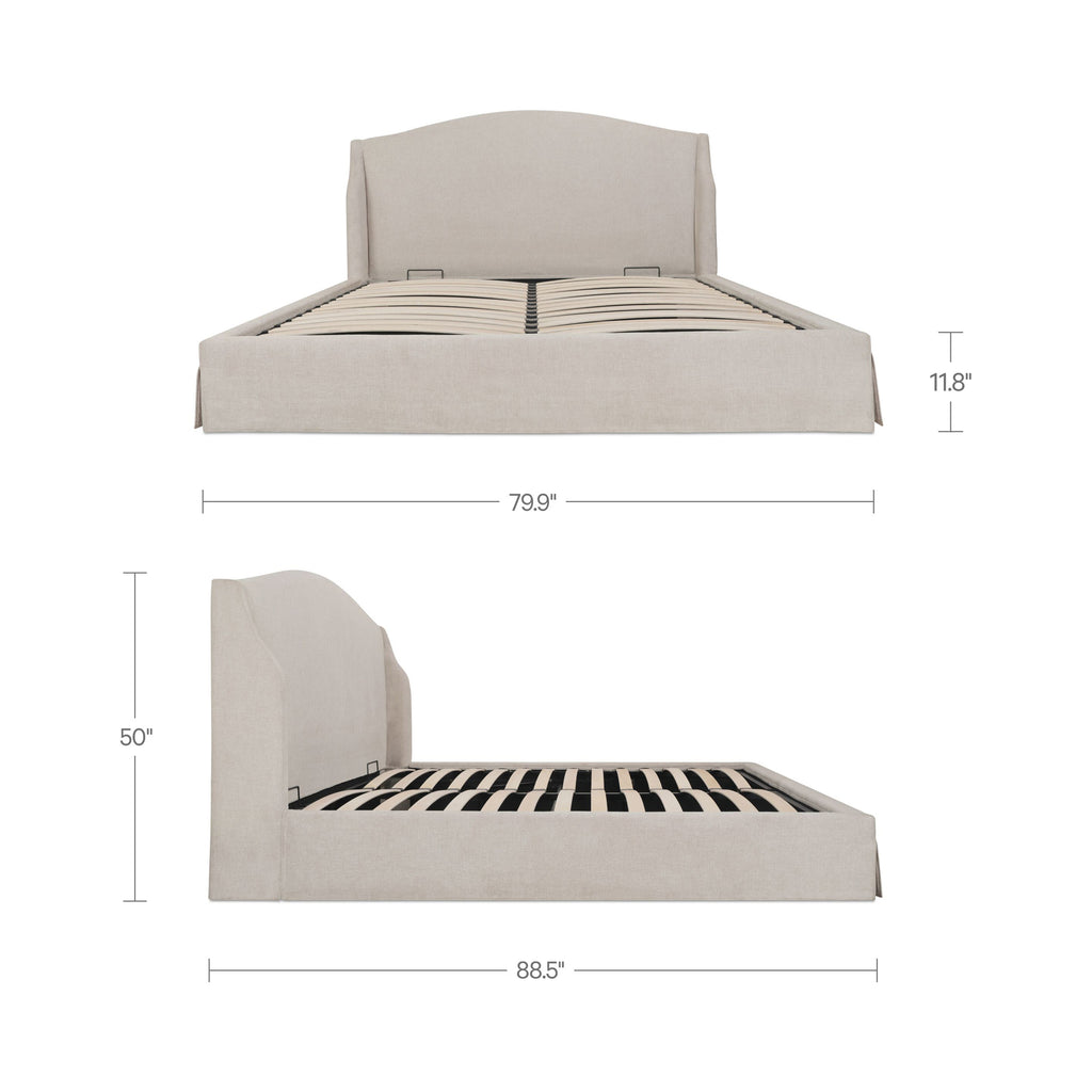 Weston King Storage Bed Cream - 1630Living