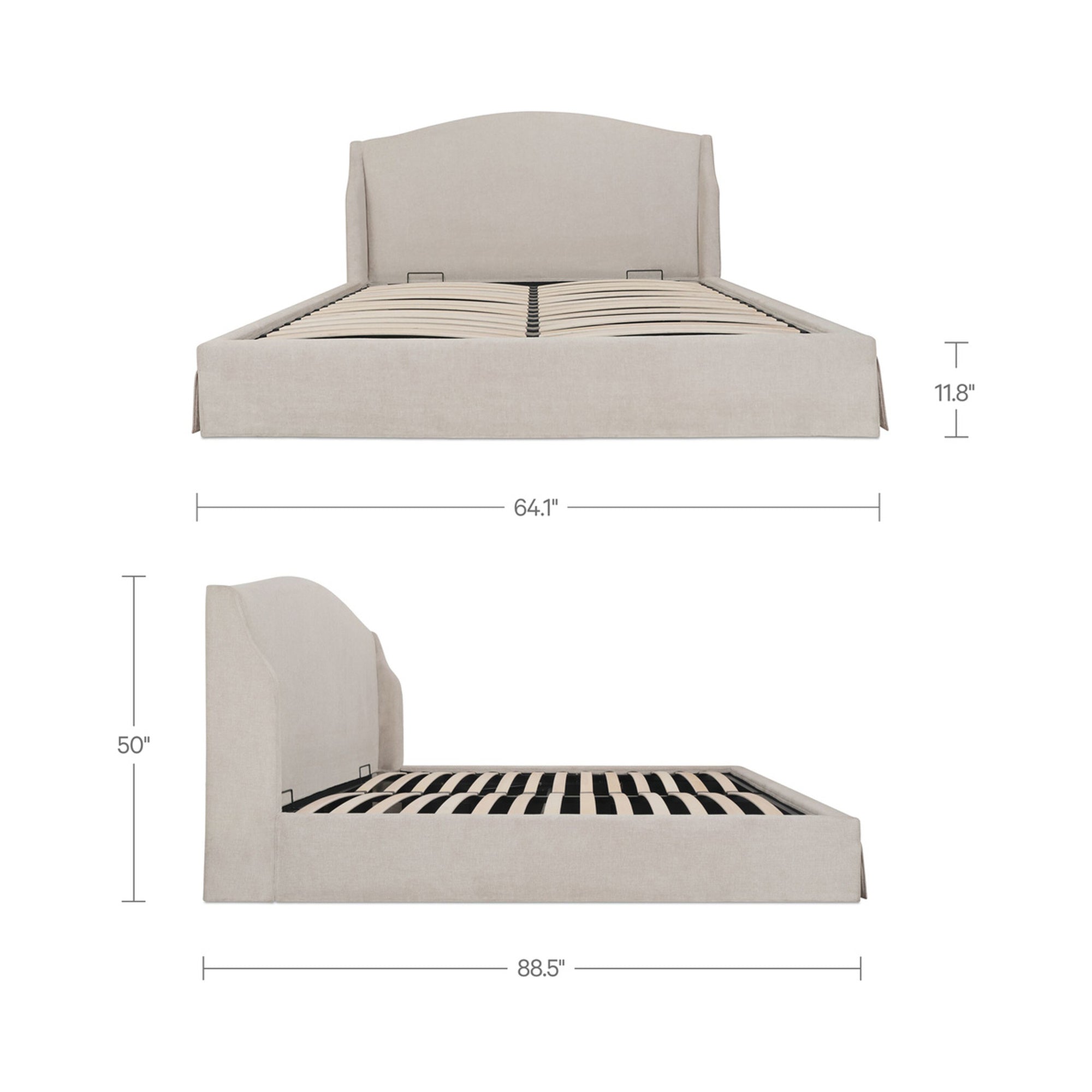 Weston Queen Storage Bed Cream - 1630Living