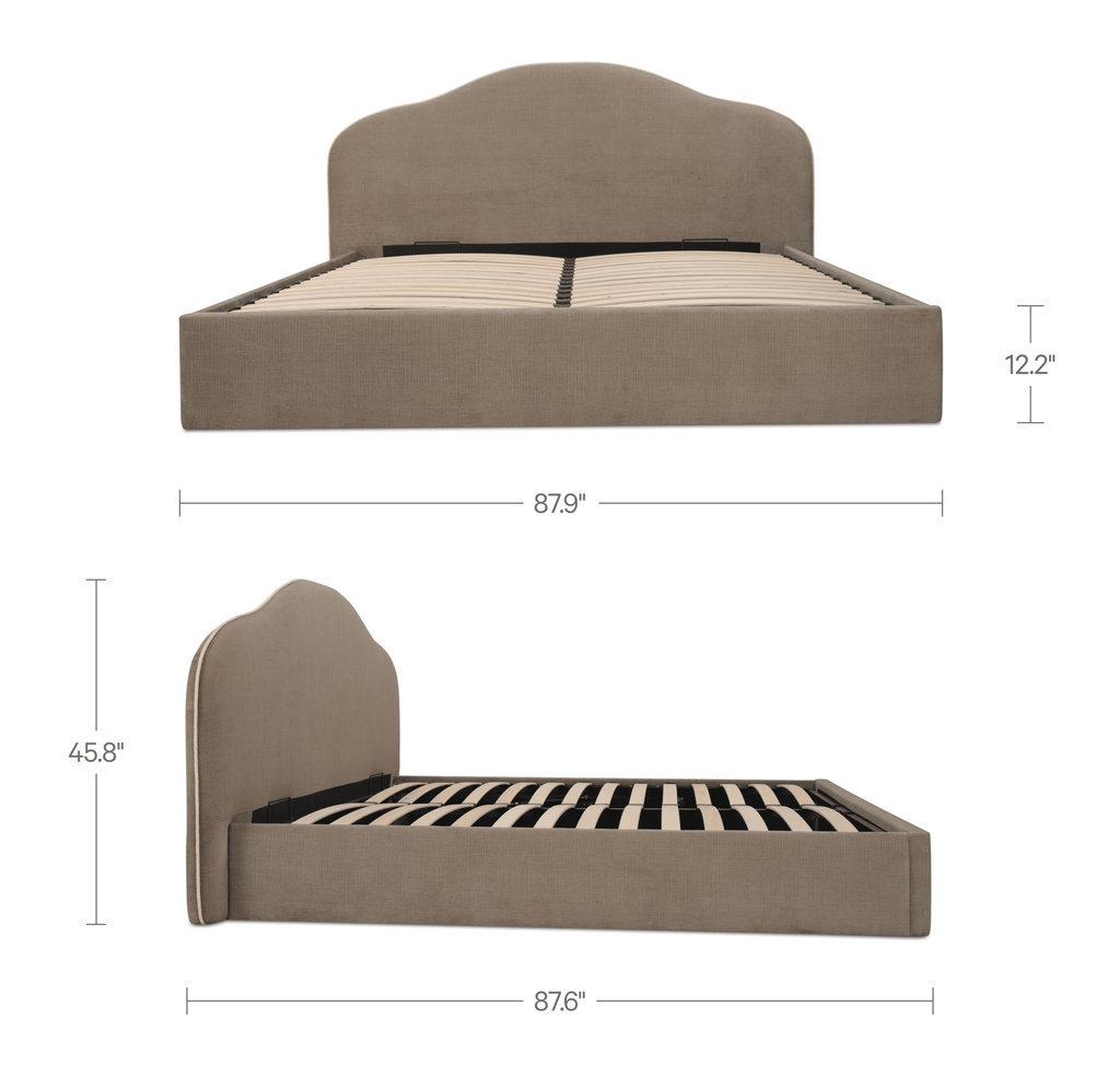 Maggie King Storage Bed Taupe - 1630Living