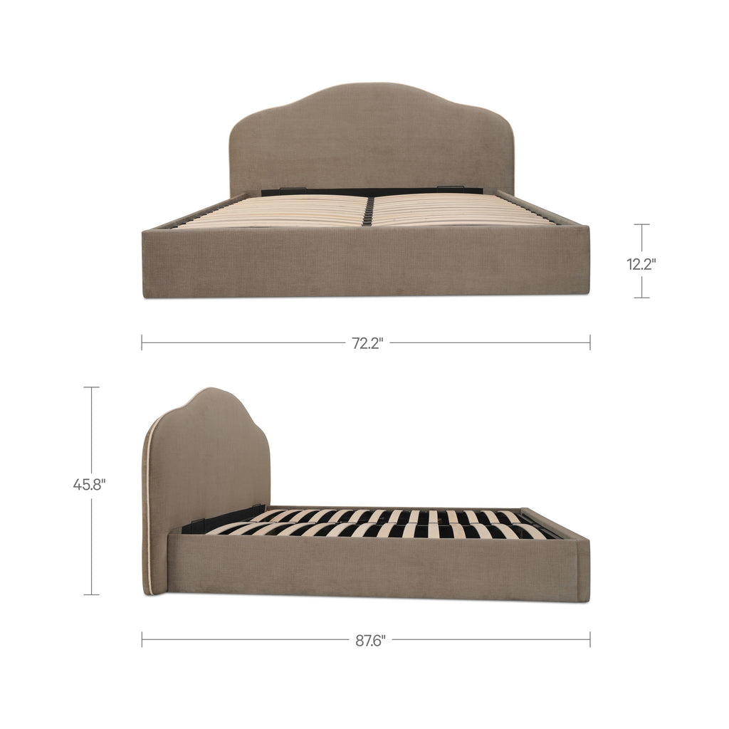 Maggie Queen Storage Bed Taupe - 1630Living