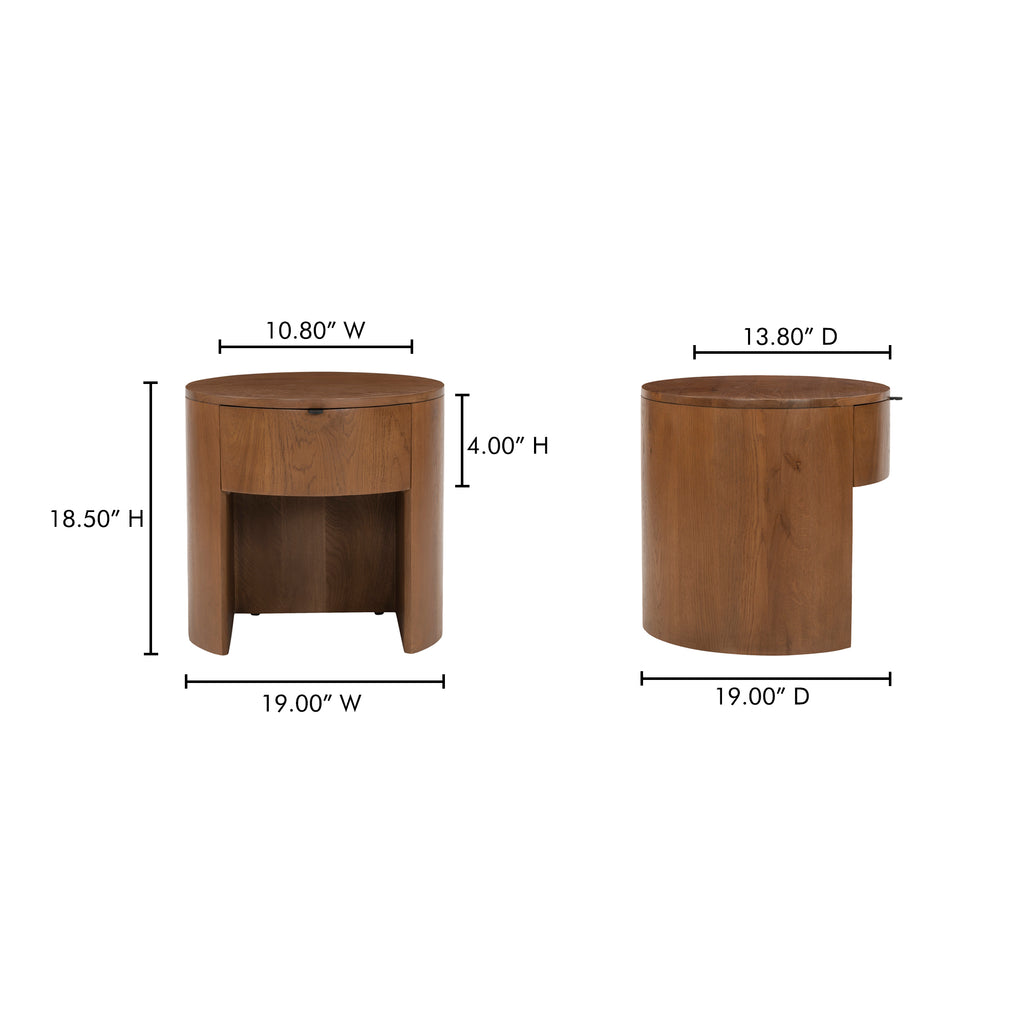 Theo 1 Drawer Nightstand Brown - 1630Living