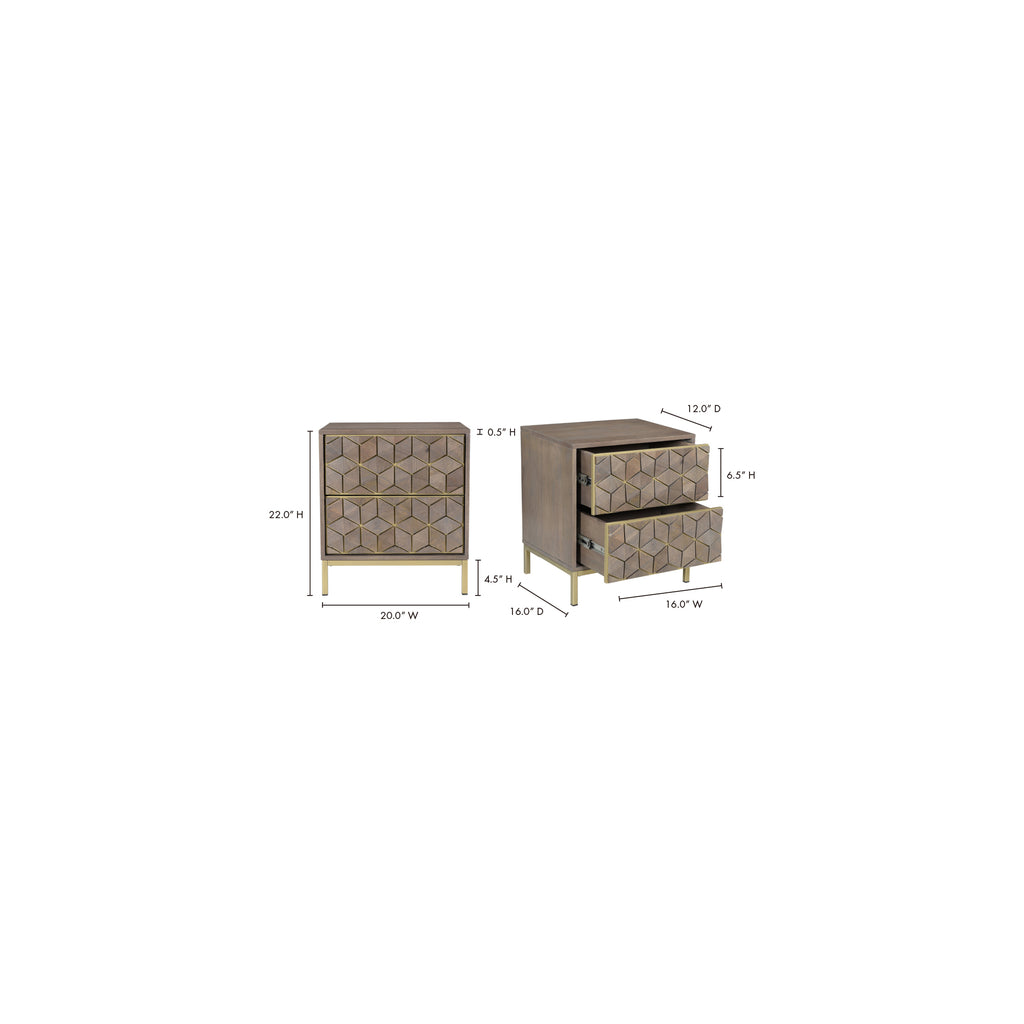 Corolla Nightstand Light Grey - 1630Living