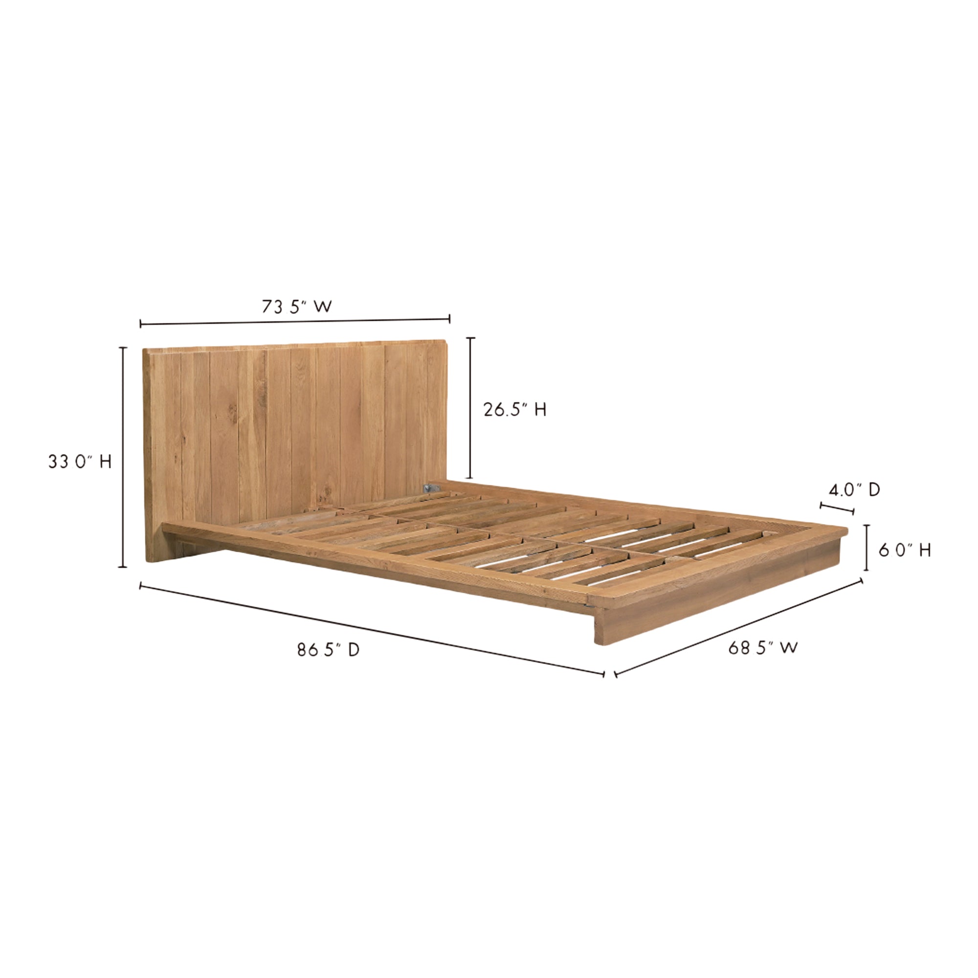 Plank Queen Bed - 1630Living