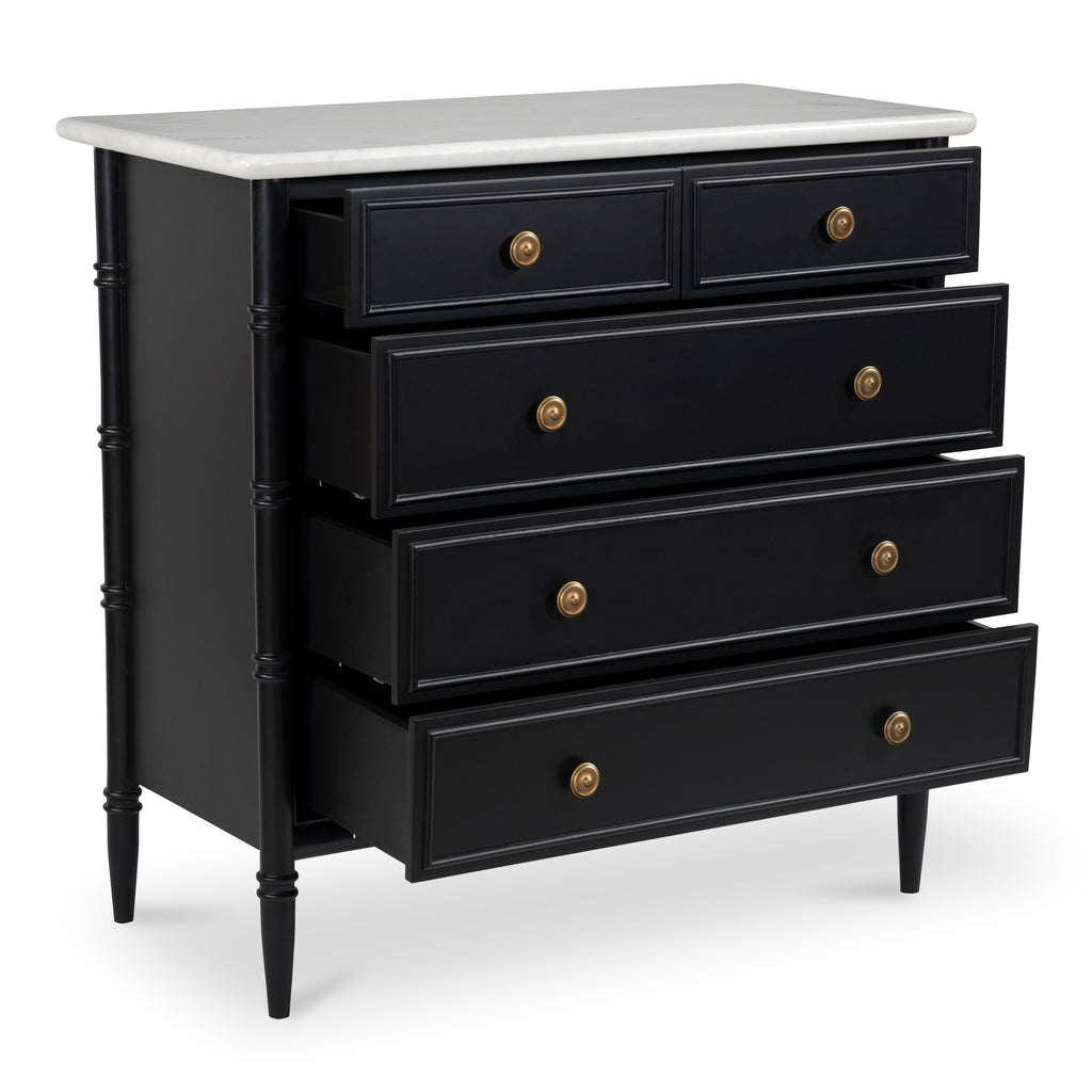 Eleanor 5 Drawer Chest Black - 1630Living