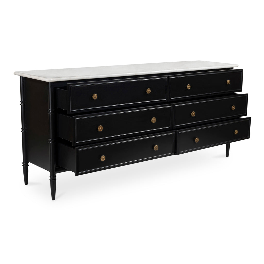 Eleanor 6 Drawer Dresser Black - 1630Living