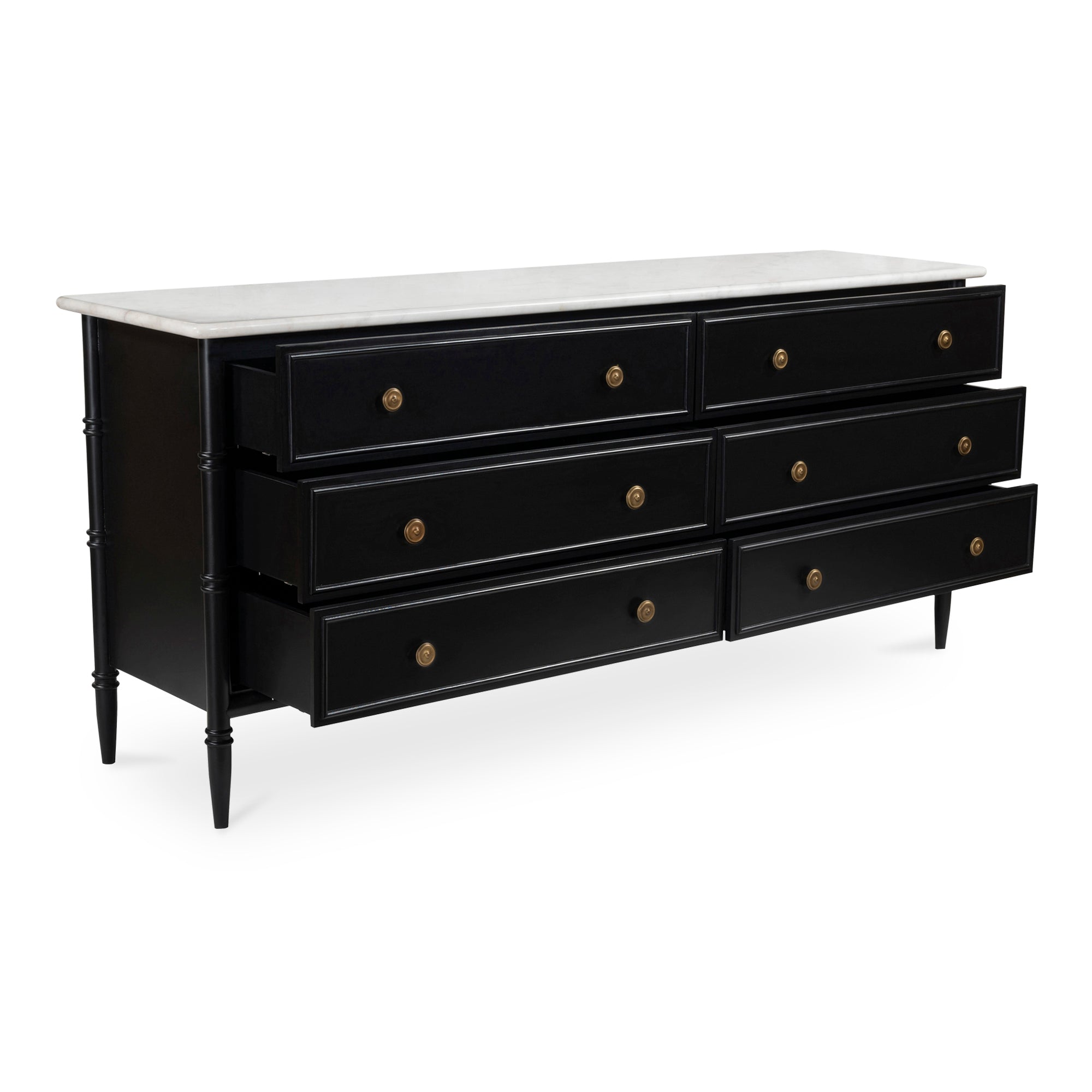 Eleanor 6 Drawer Dresser Black - 1630Living