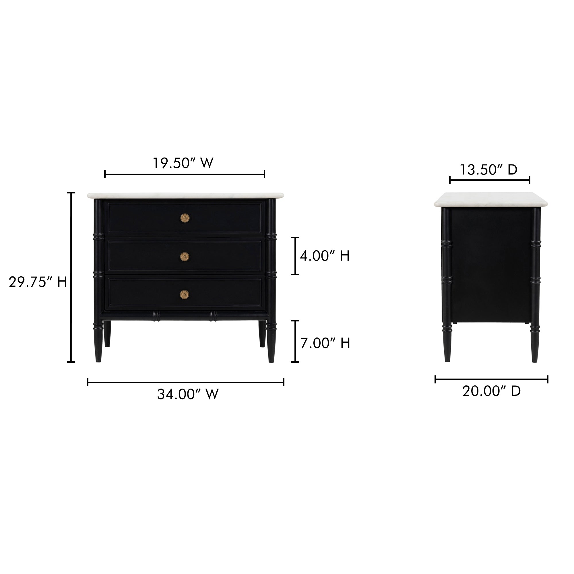 Eleanor Nightstand Black - 1630Living