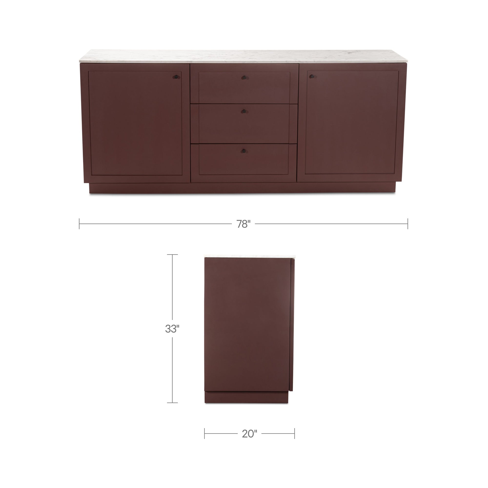 Nadine Sideboard Deep Burgundy - 1630Living
