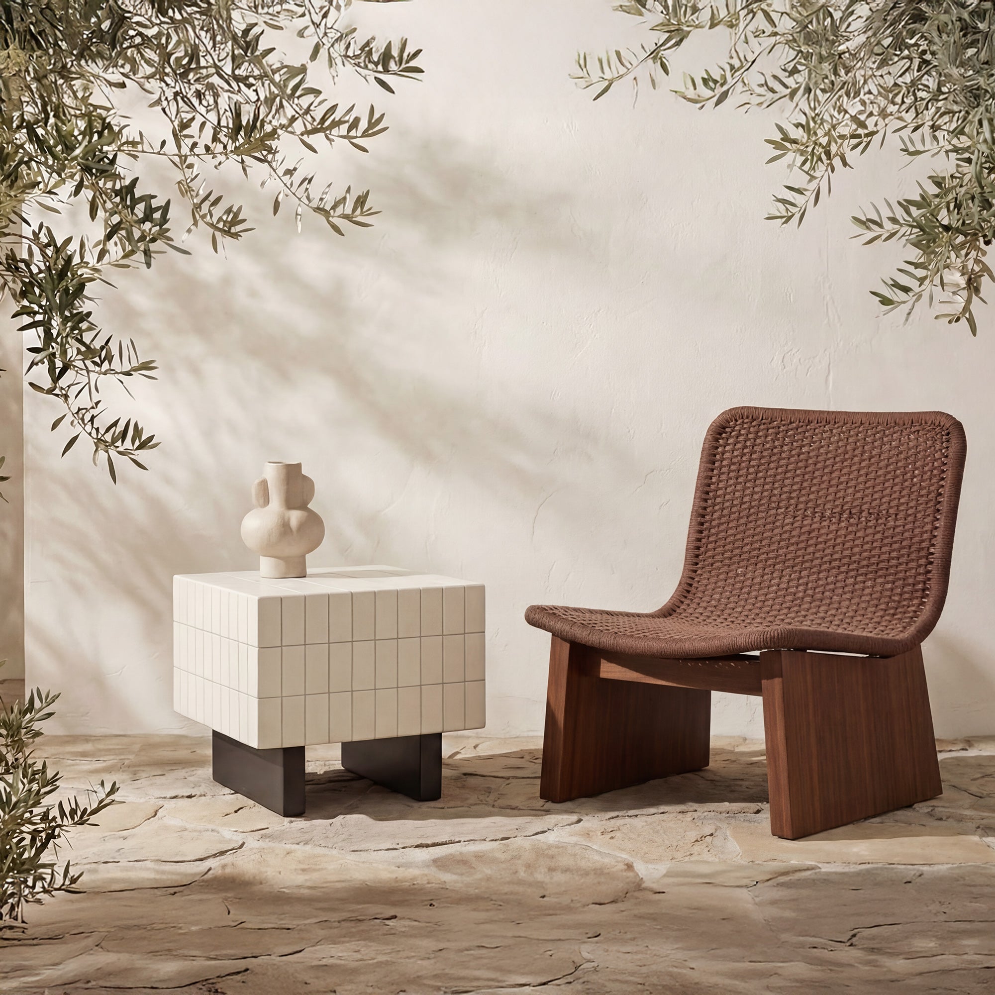 Farren Outdoor Side Table Cream - 1630Living