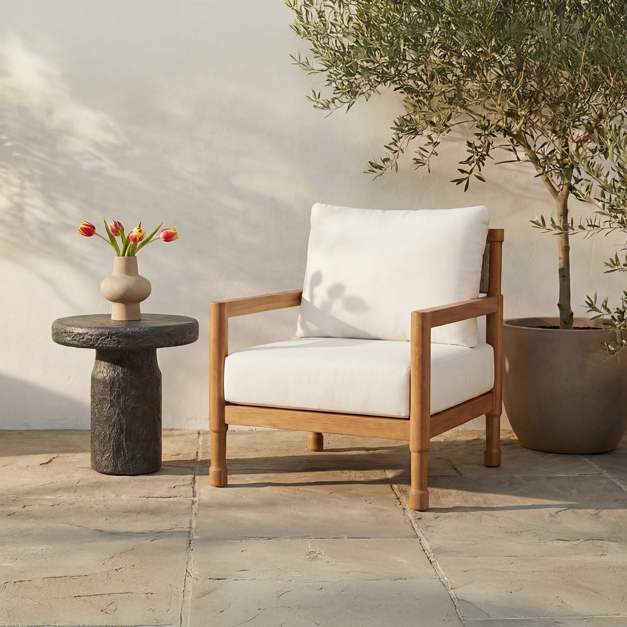 Nia Outdoor Side Table Charcoal - 1630Living