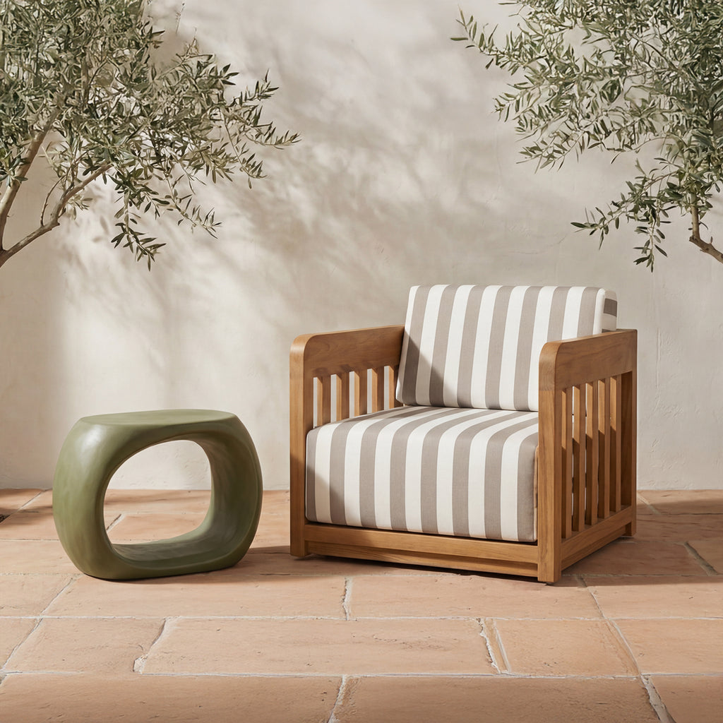 Adelaide Outdoor Accent Chair Brown Stripe - 1630Living