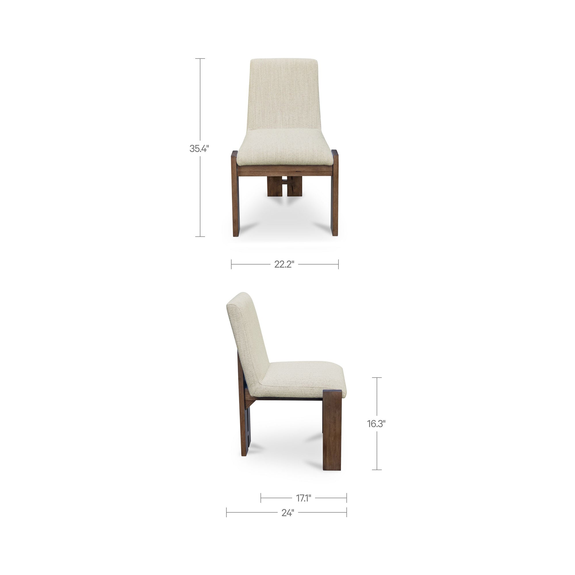 Mia Dining Chair Beige - Set of Two - 1630Living