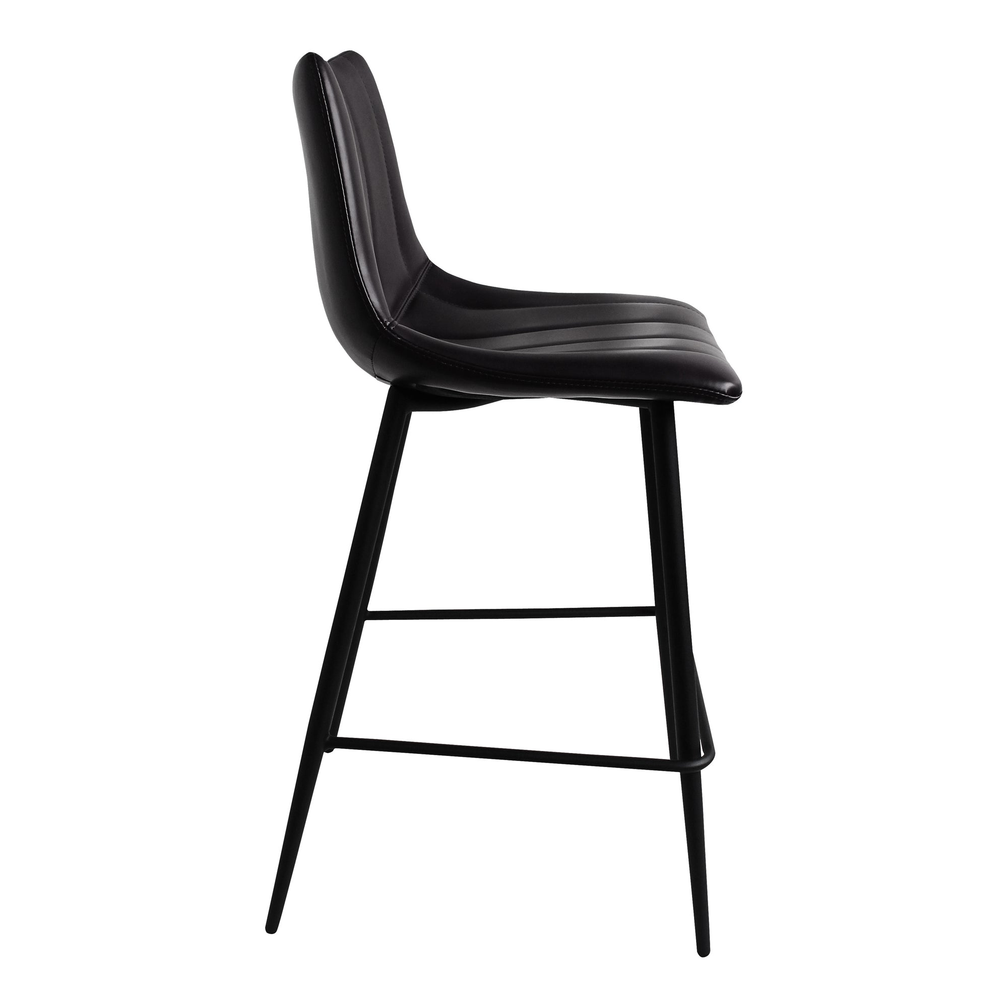 Alibi Counter Stool Matte Black - Set Of Two - 1630Living