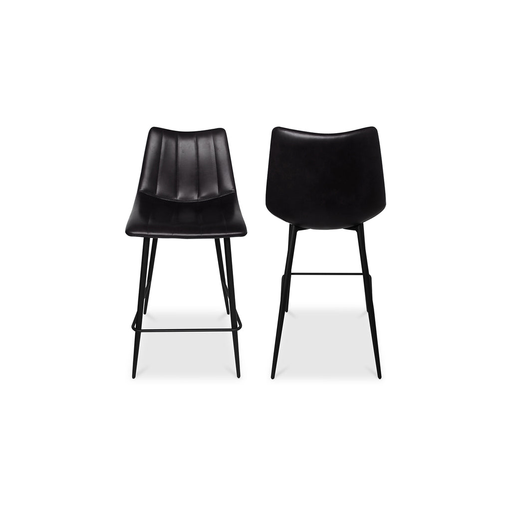 Alibi Counter Stool Matte Black - Set Of Two - 1630Living